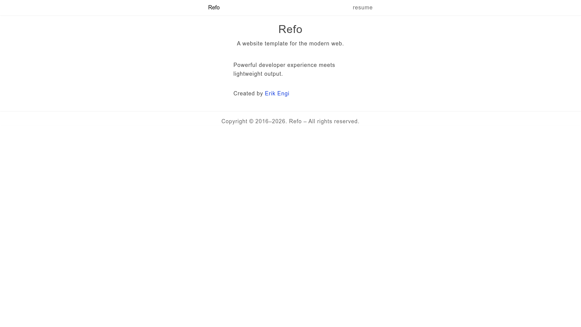 screenshot of Refo on template0.com