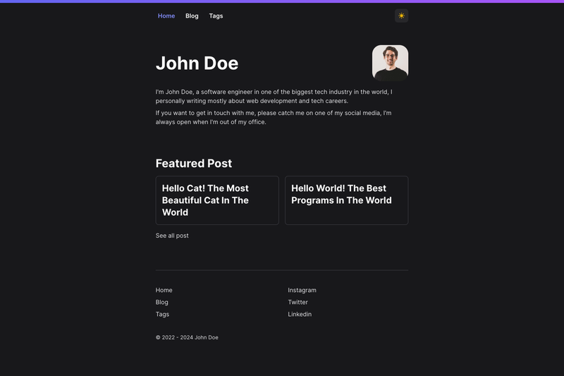 Image for NEXT.js Starter Blog on template0.com Image for NEXT.js Starter Blog on template0.com