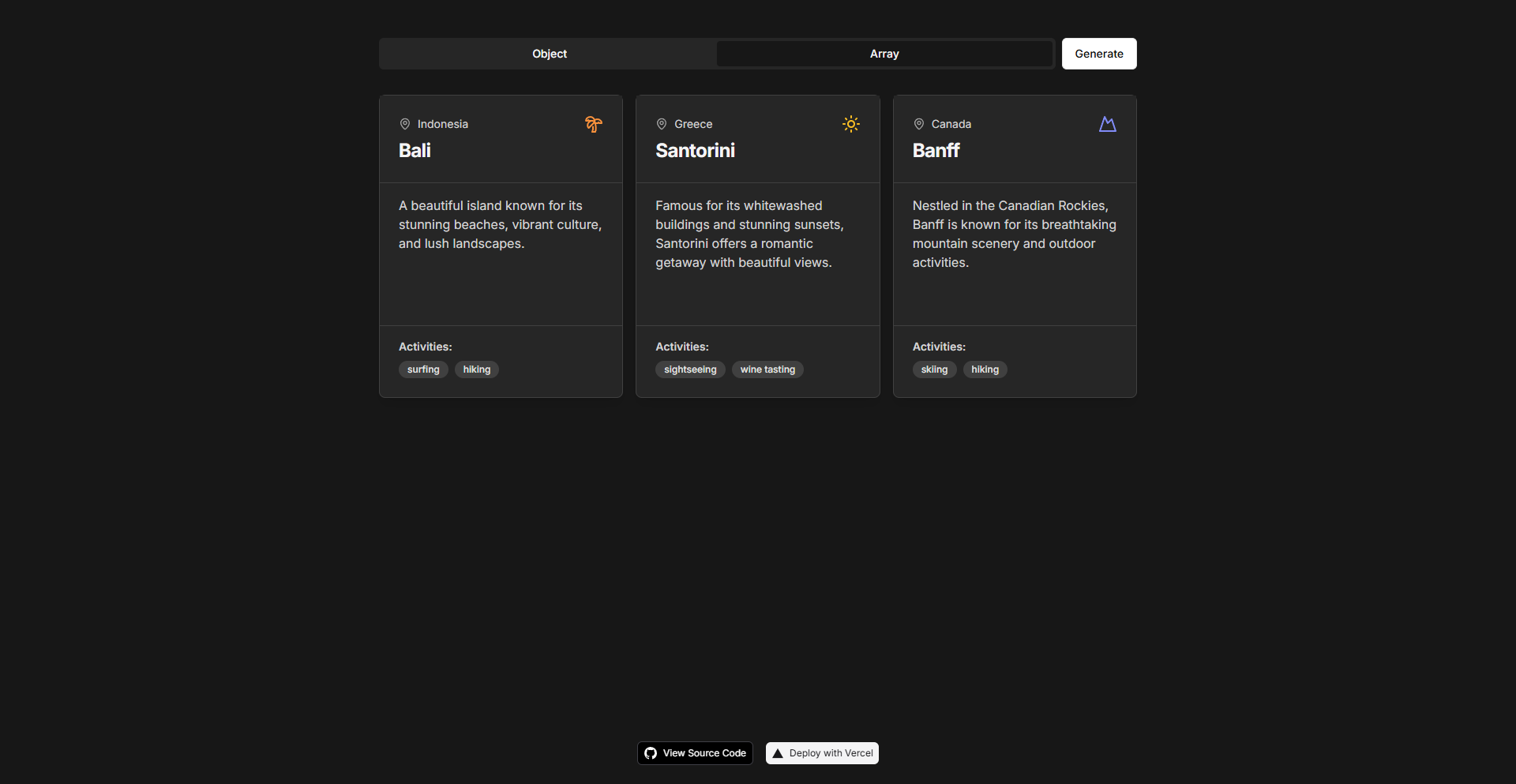 Array Output Mode preview