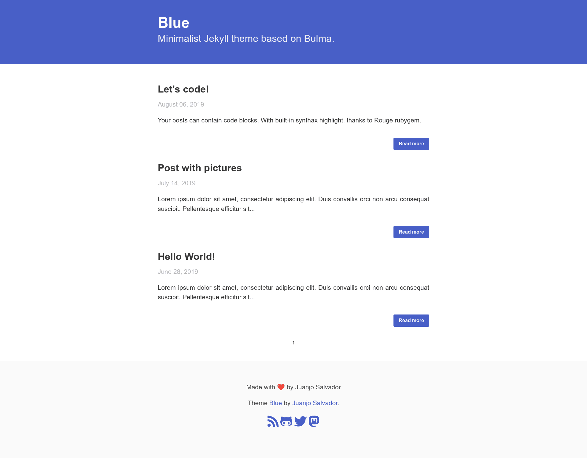 screenshot of Blue on template0.com