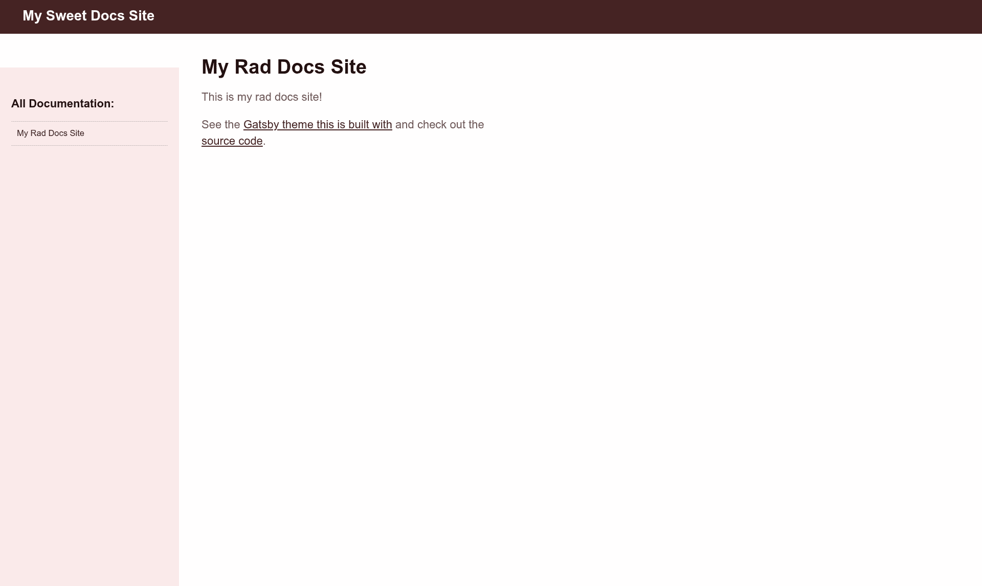 screenshot of Gatsby Theme Simple Docs on template0.com