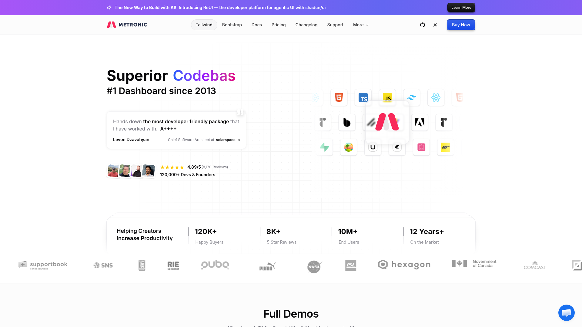 Metronic Tailwind CSS Integration Guides preview
