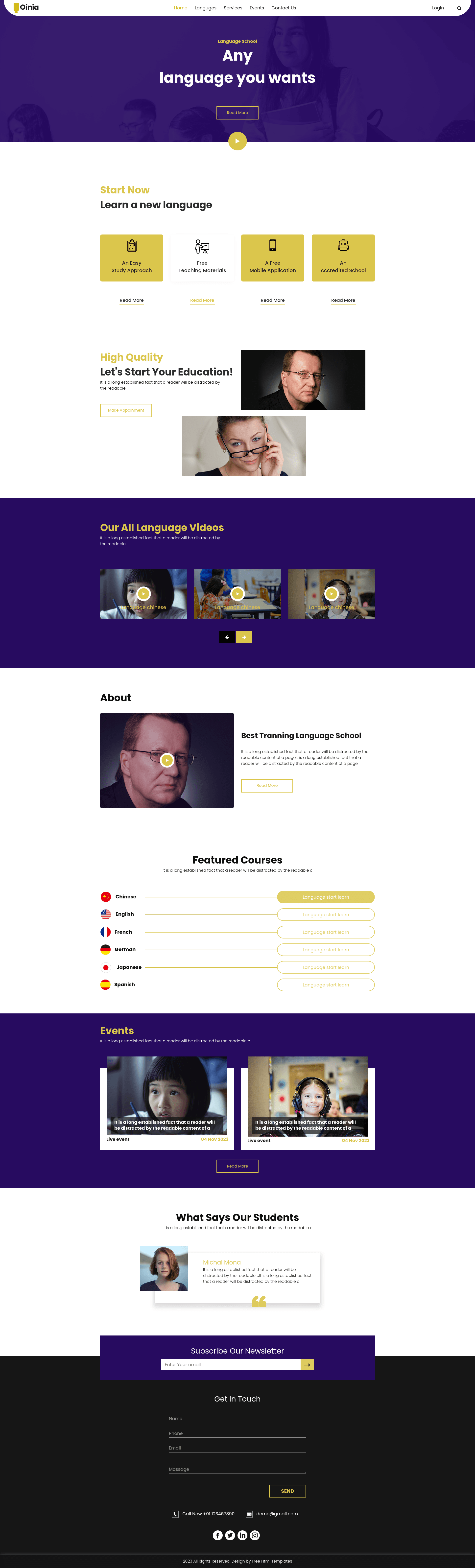 screenshot of Oinia on template0.com