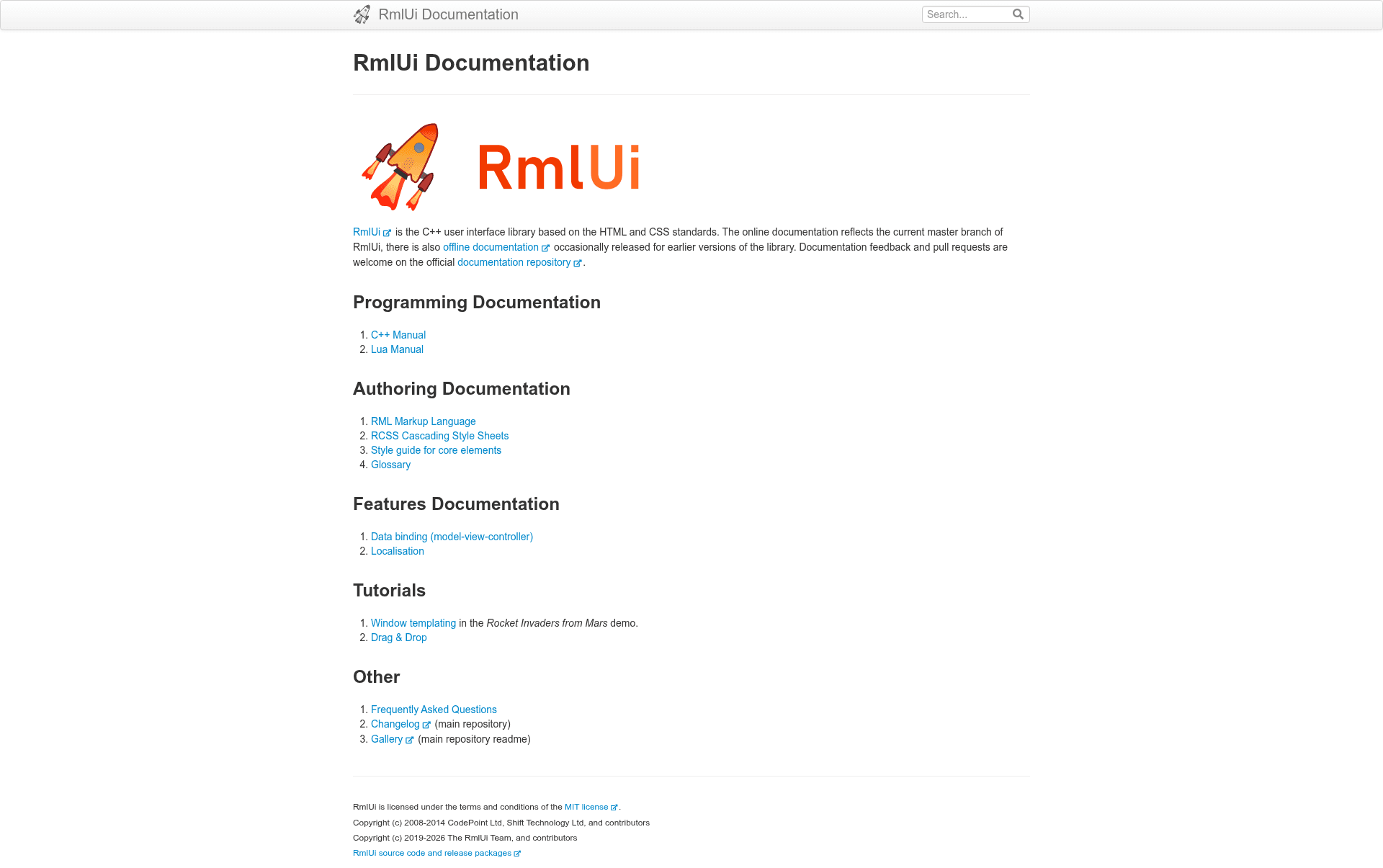 screenshot of RmlUi on template0.com