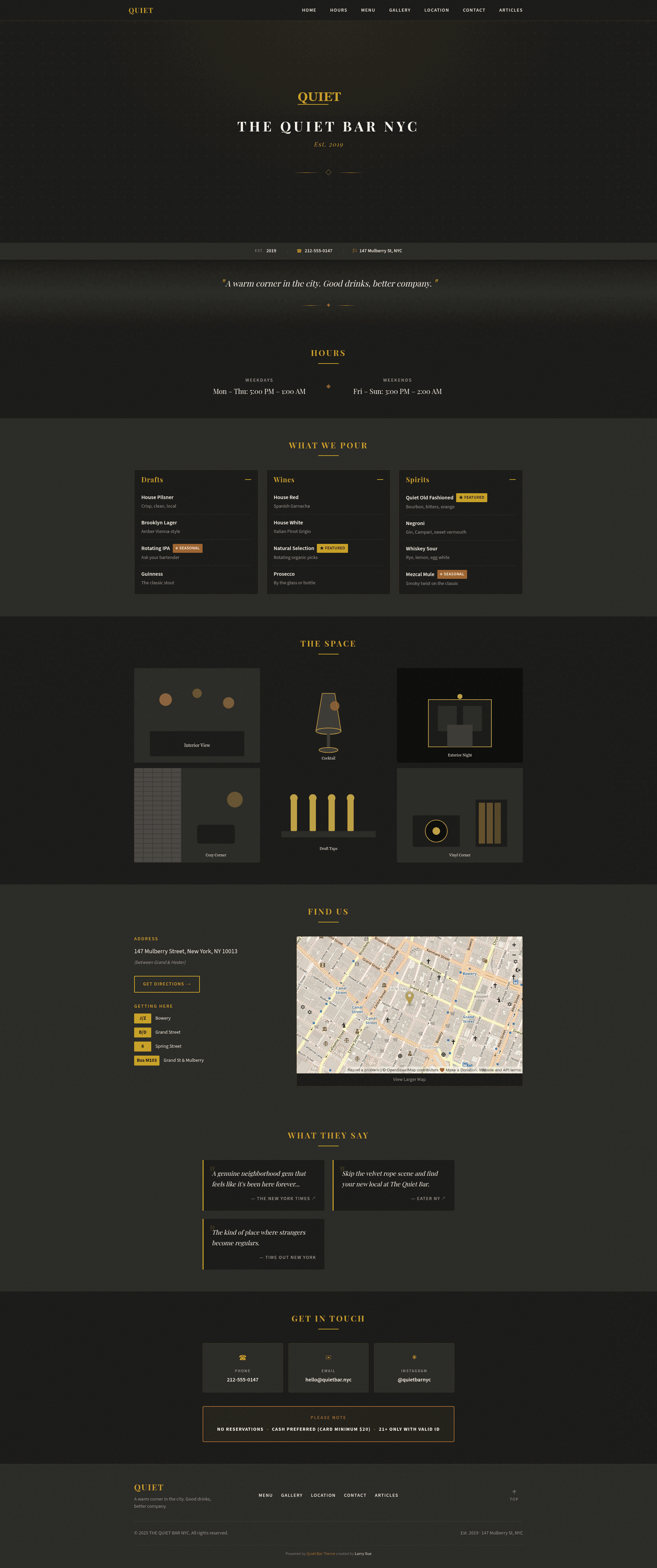 screenshot of Quiet Bar Theme on template0.com