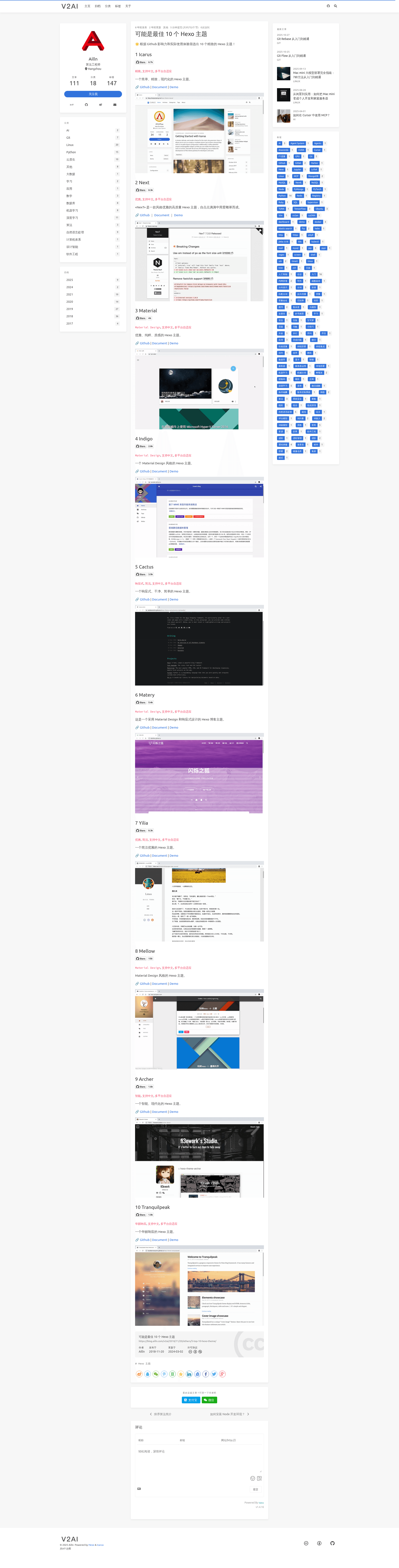 screenshot of Awesome Hexo Theme on template0.com
