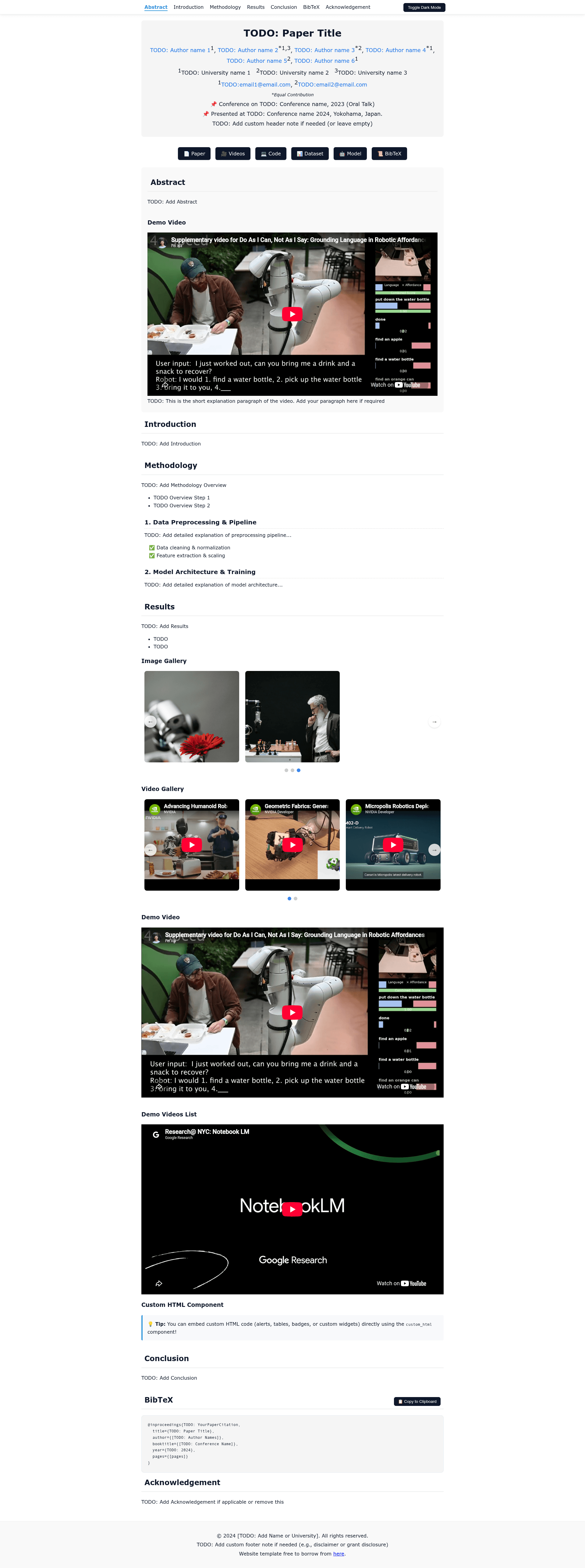 screenshot of iNdra GitHub Page Template for Research Papers on template0.com