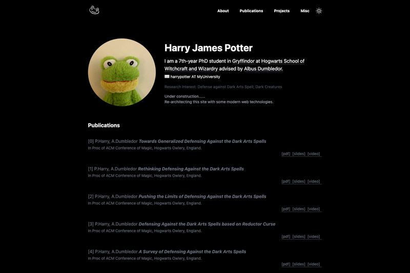 Image for NextJS Academic Theme on template0.com