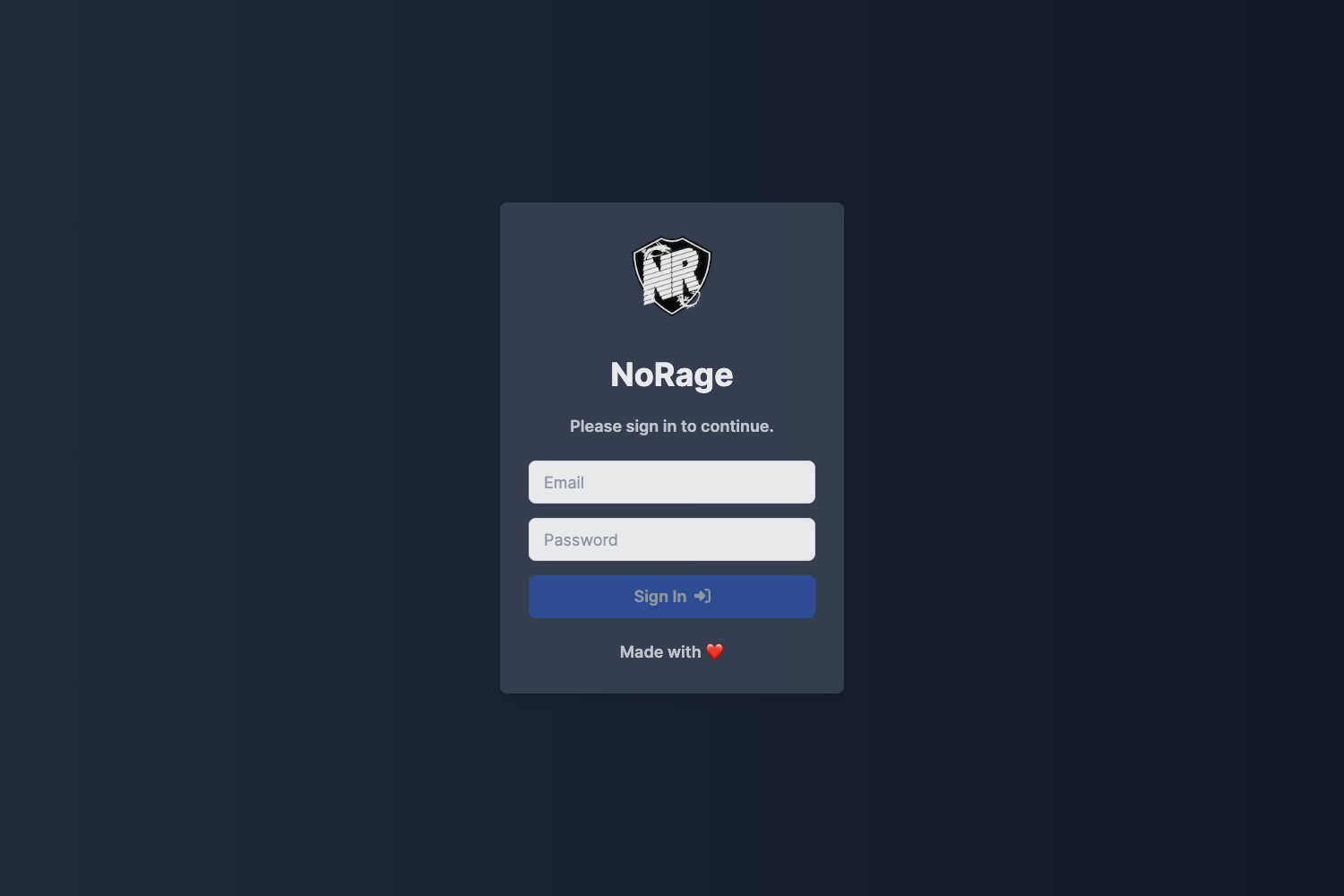Norage Dashboard preview