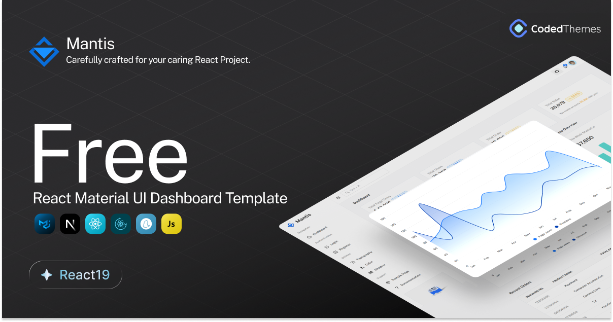 Mantis Free React Material UI Dashboard Template preview