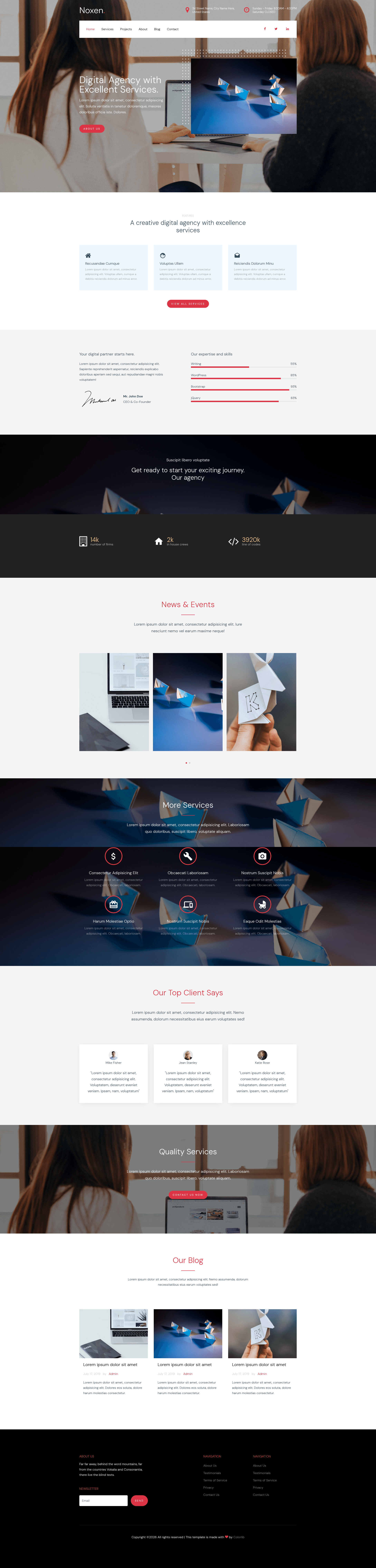 screenshot of Noxen – Free Bootstrap 4 Agency Website Template on template0.com