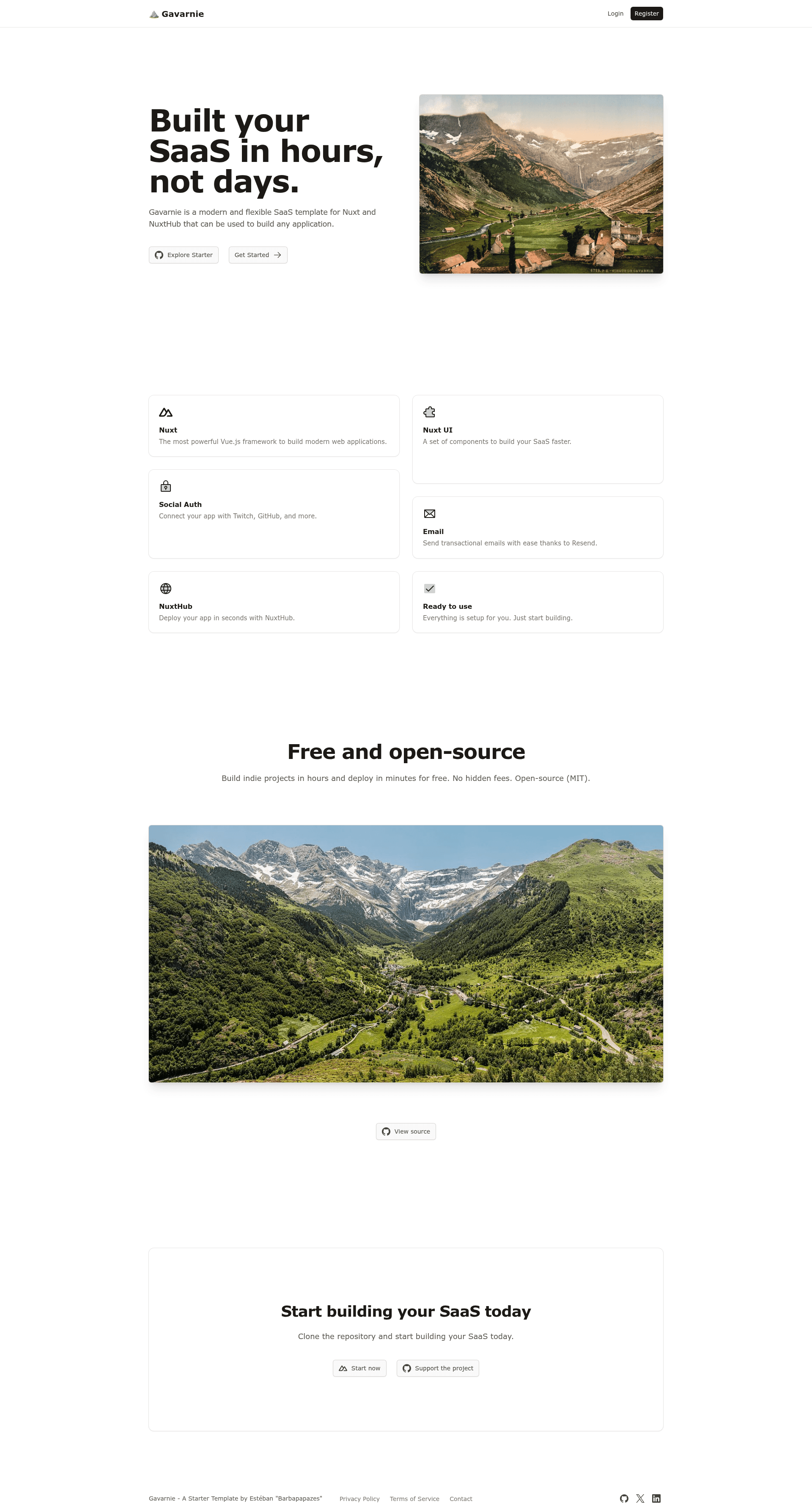 screenshot of Gavarnie on template0.com