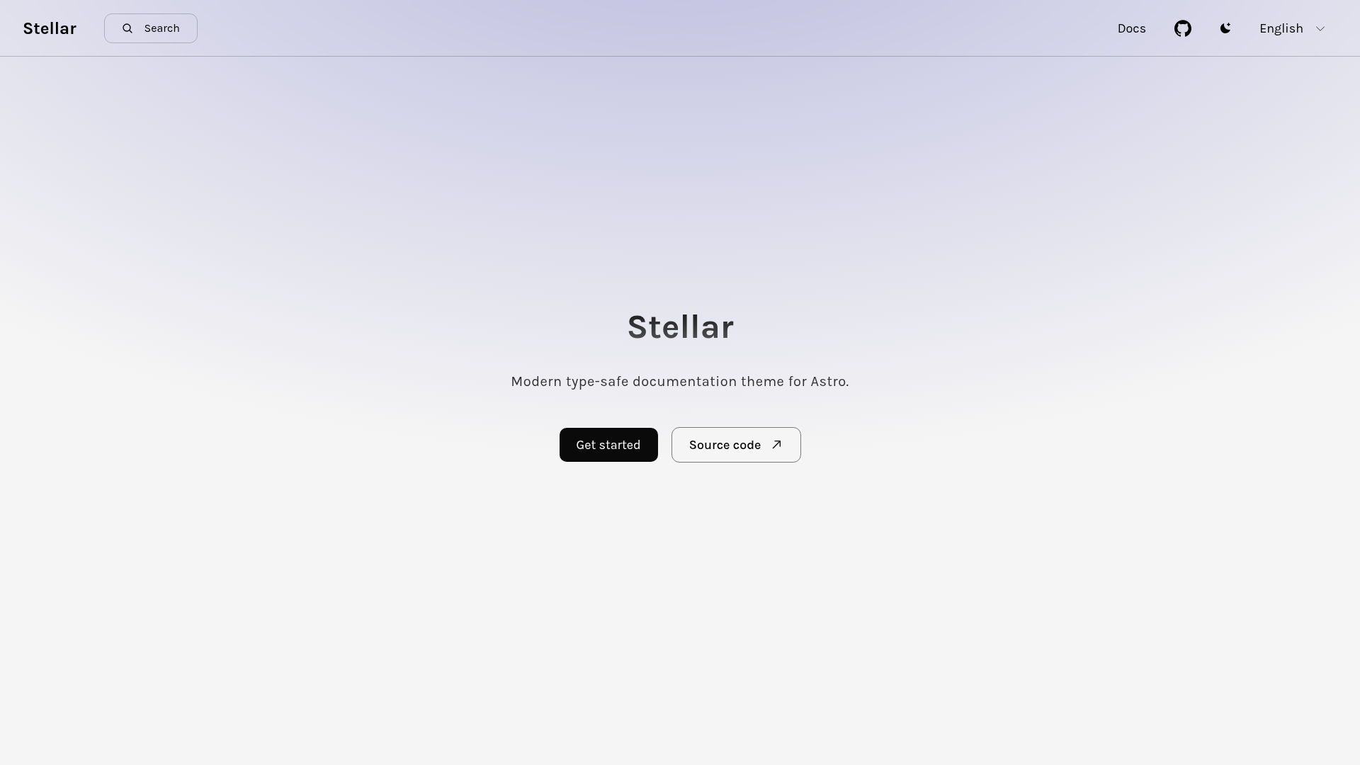 screenshot of Stellar on template0.com