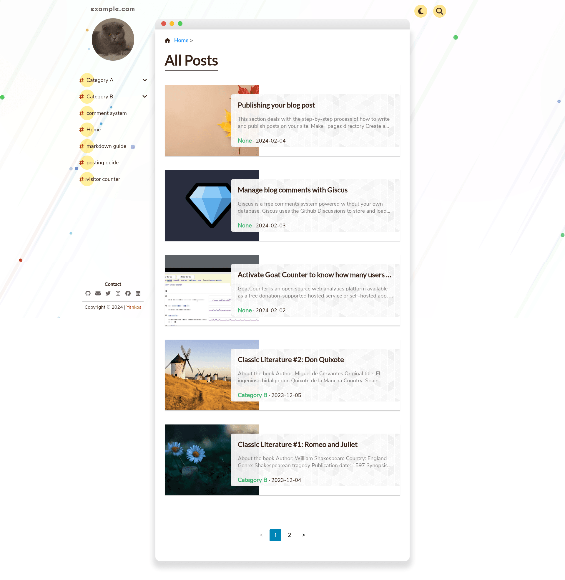 screenshot of Jekyll Theme Satellite on template0.com