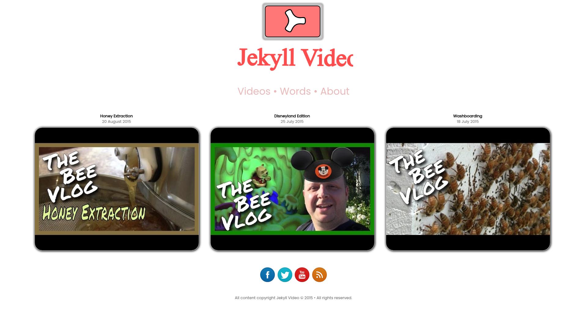 screenshot of Jekyll Video on template0.com