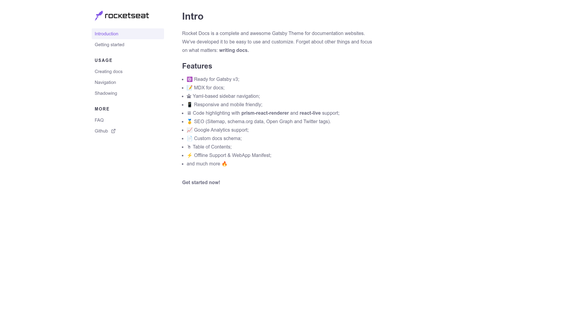 screenshot of Rocket Docs on template0.com