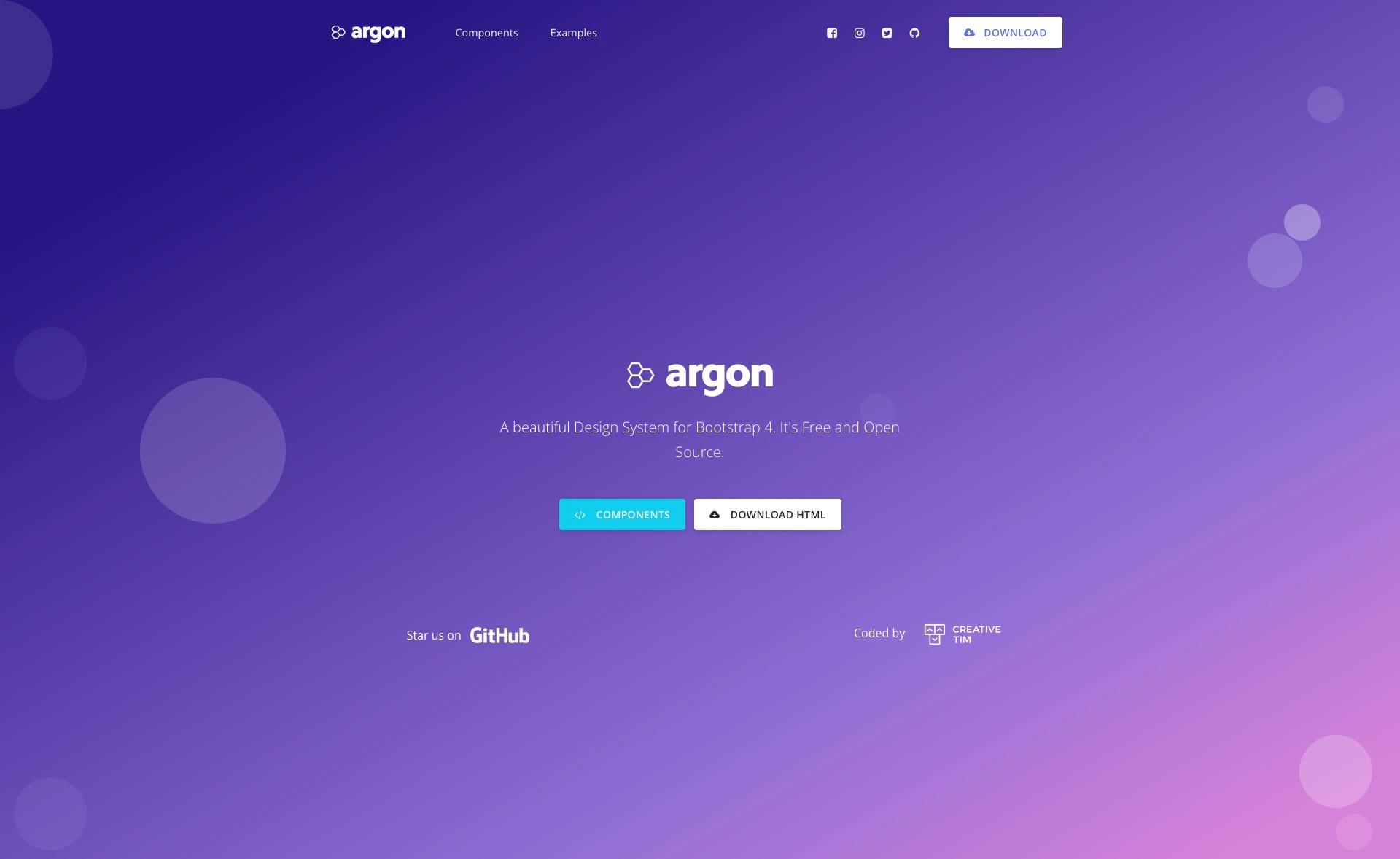 Argon – Free Bootstrap 4 Design System preview