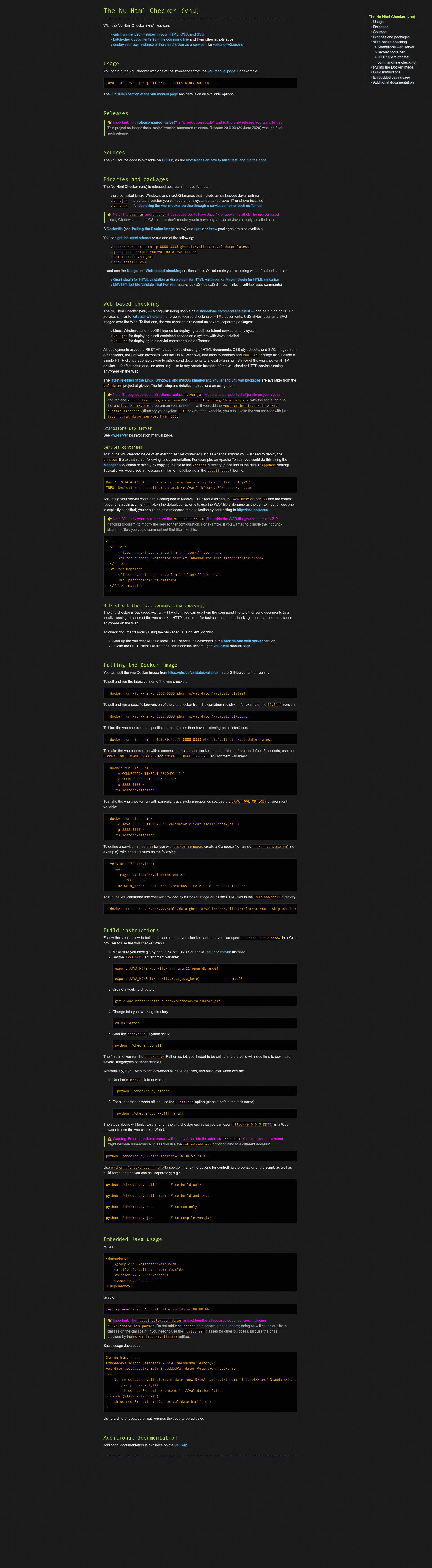 screenshot of Nu Html Checker on template0.com