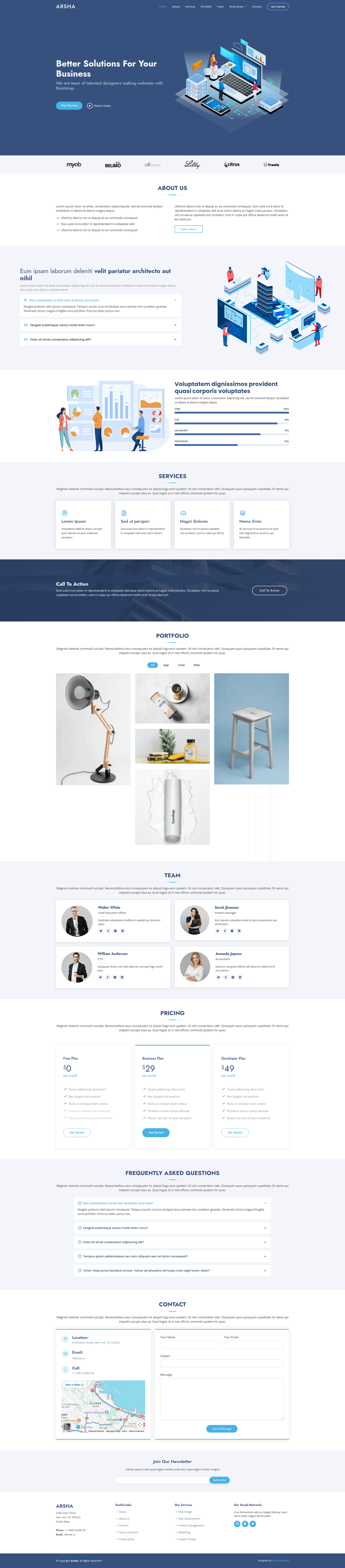 screenshot of Arsha Jekyll Theme on template0.com