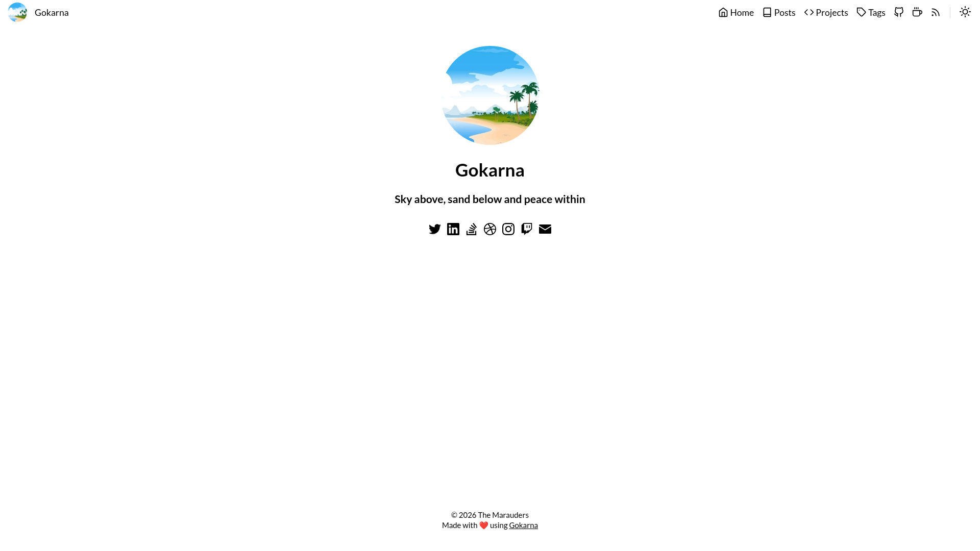 screenshot of Gokarna on template0.com