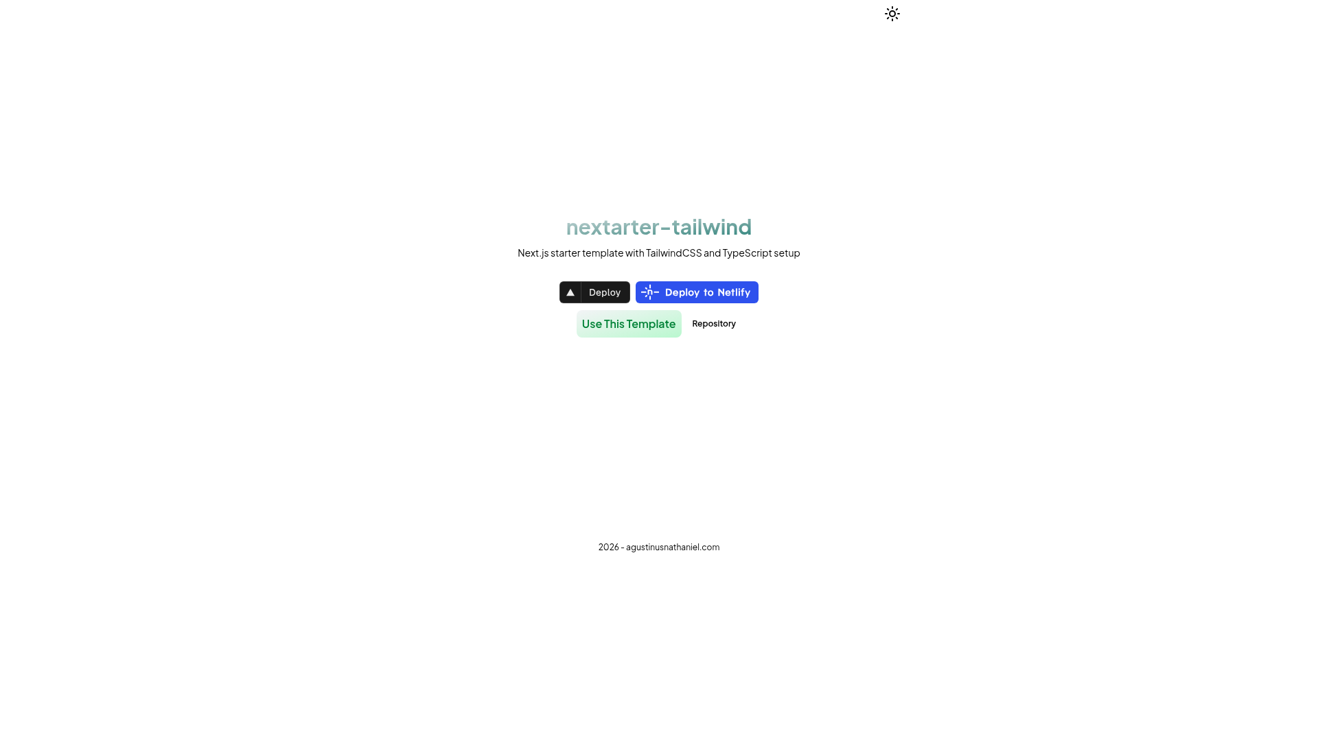 screenshot of nextarter-tailwind on template0.com