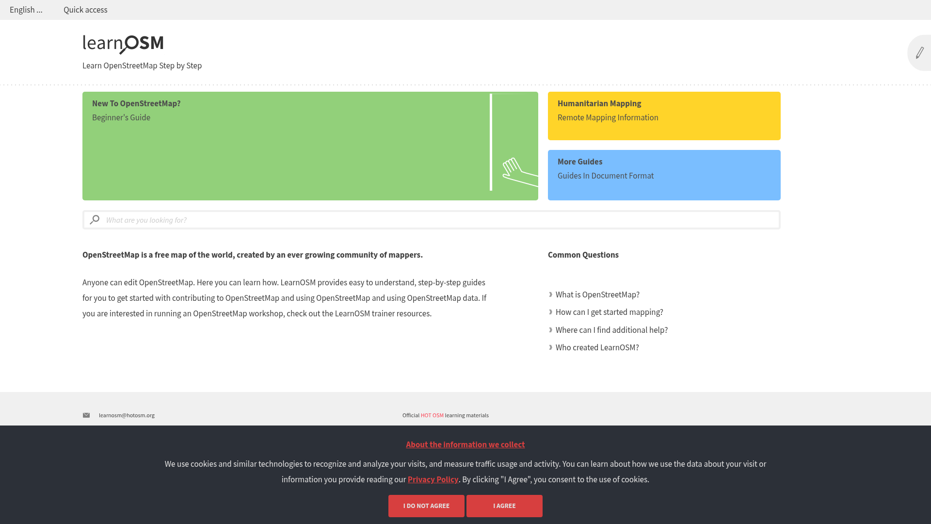 screenshot of LearnOSM on template0.com
