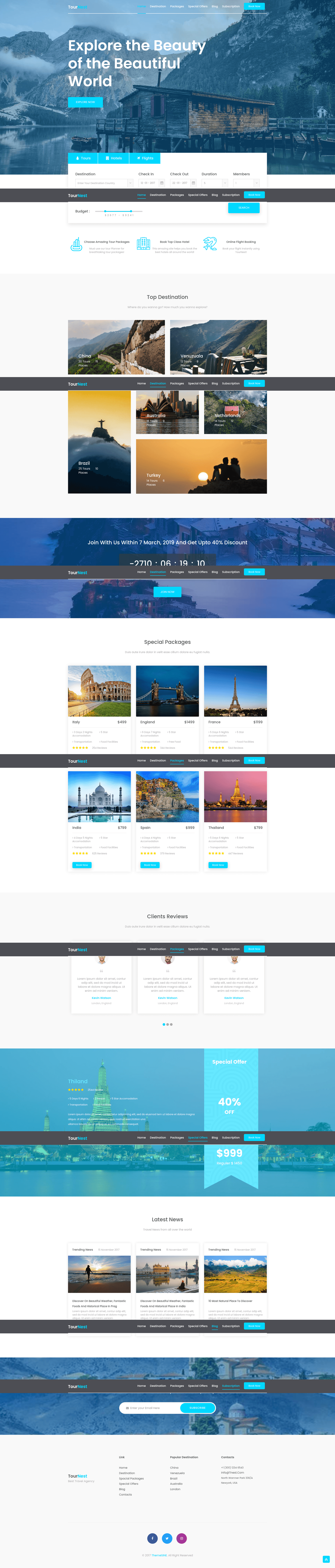 screenshot of Tournest – Free HTML5 Bootstrap Travel Agency Template on template0.com