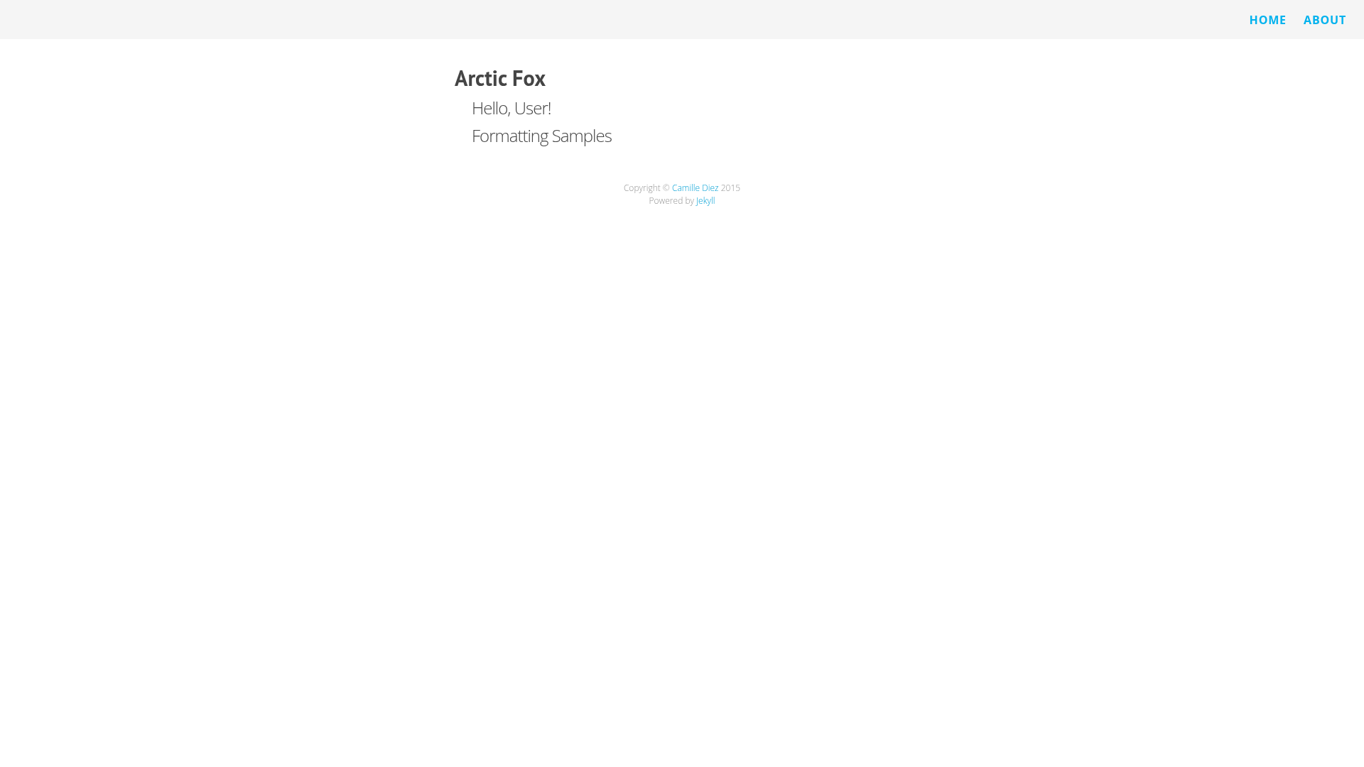 screenshot of Arctic Fox on template0.com