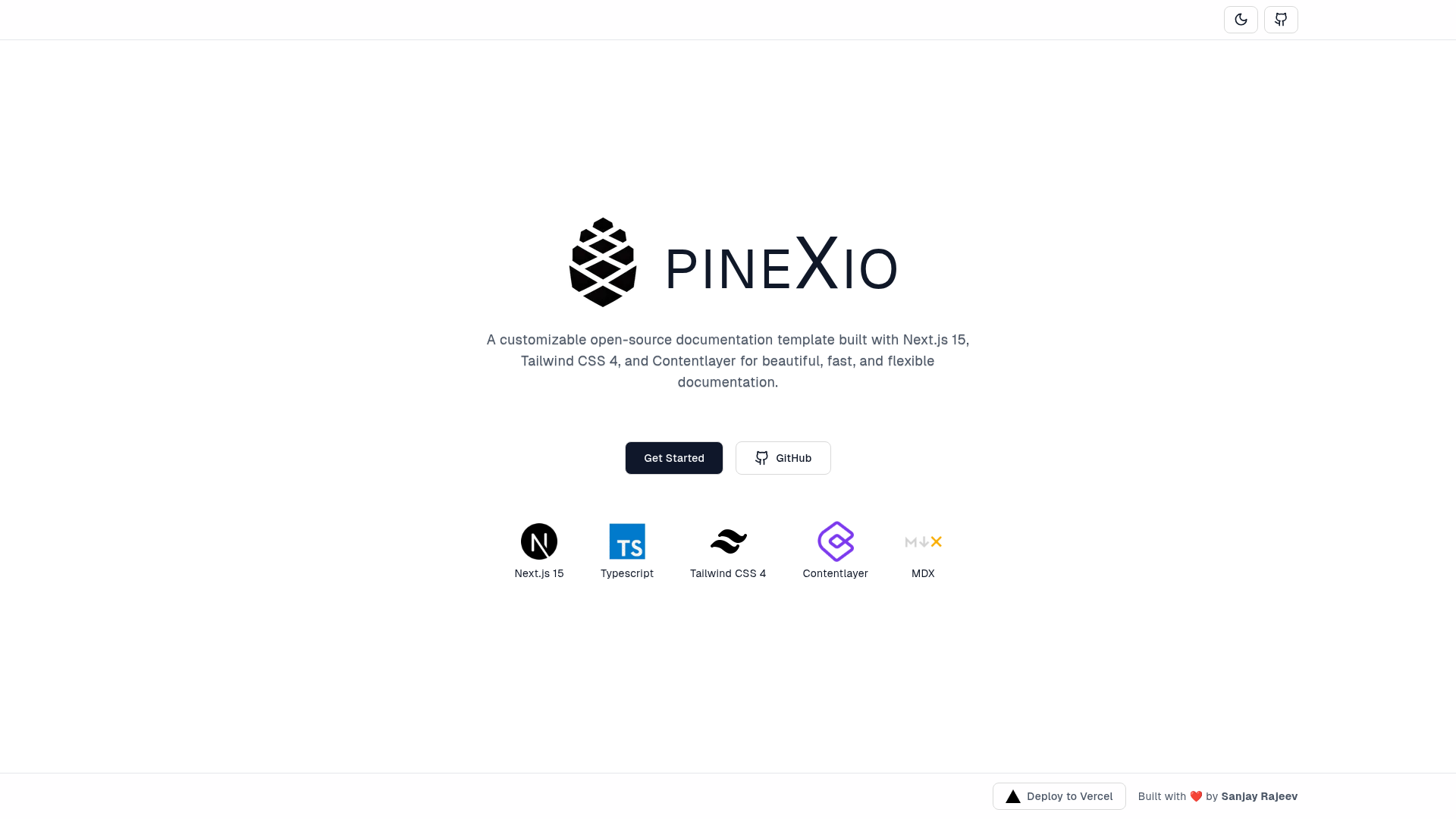 screenshot of Pinexio on template0.com