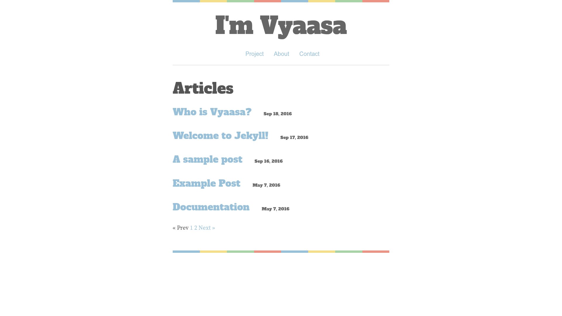 screenshot of Vyaasa on template0.com