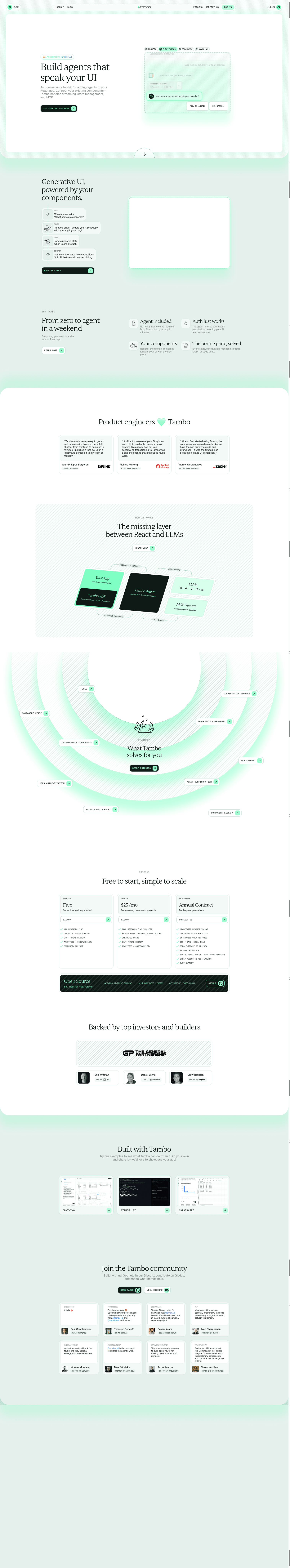 screenshot of Tambo Template on template0.com
