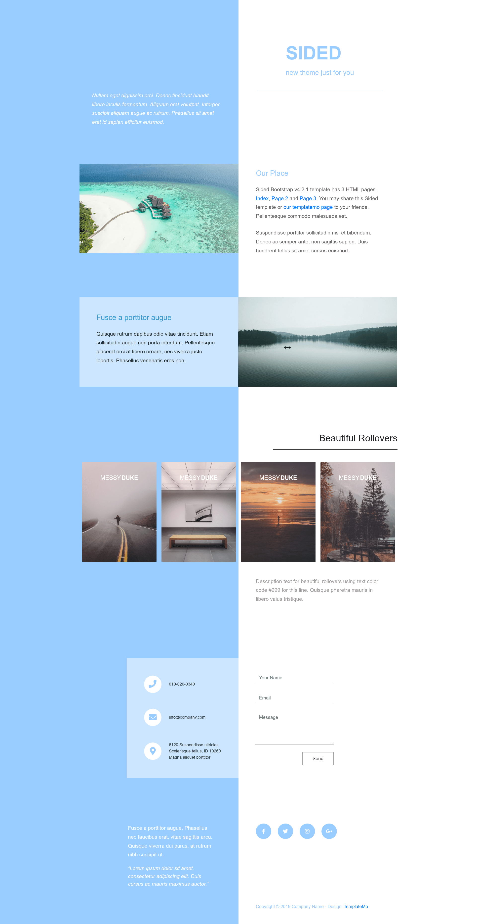 screenshot of Sided on template0.com