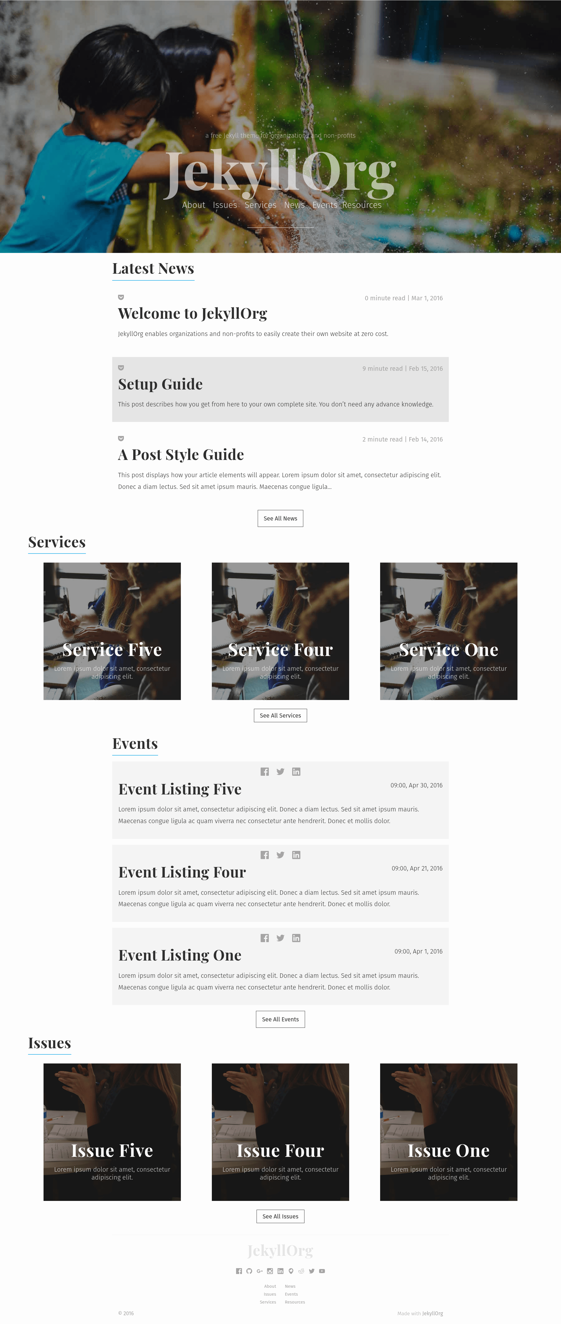 screenshot of JekyllOrg on template0.com
