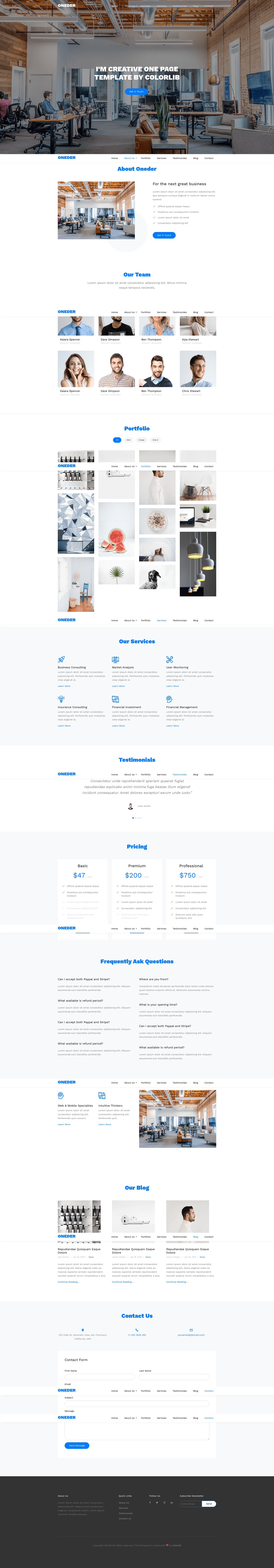 screenshot of Oneder on template0.com