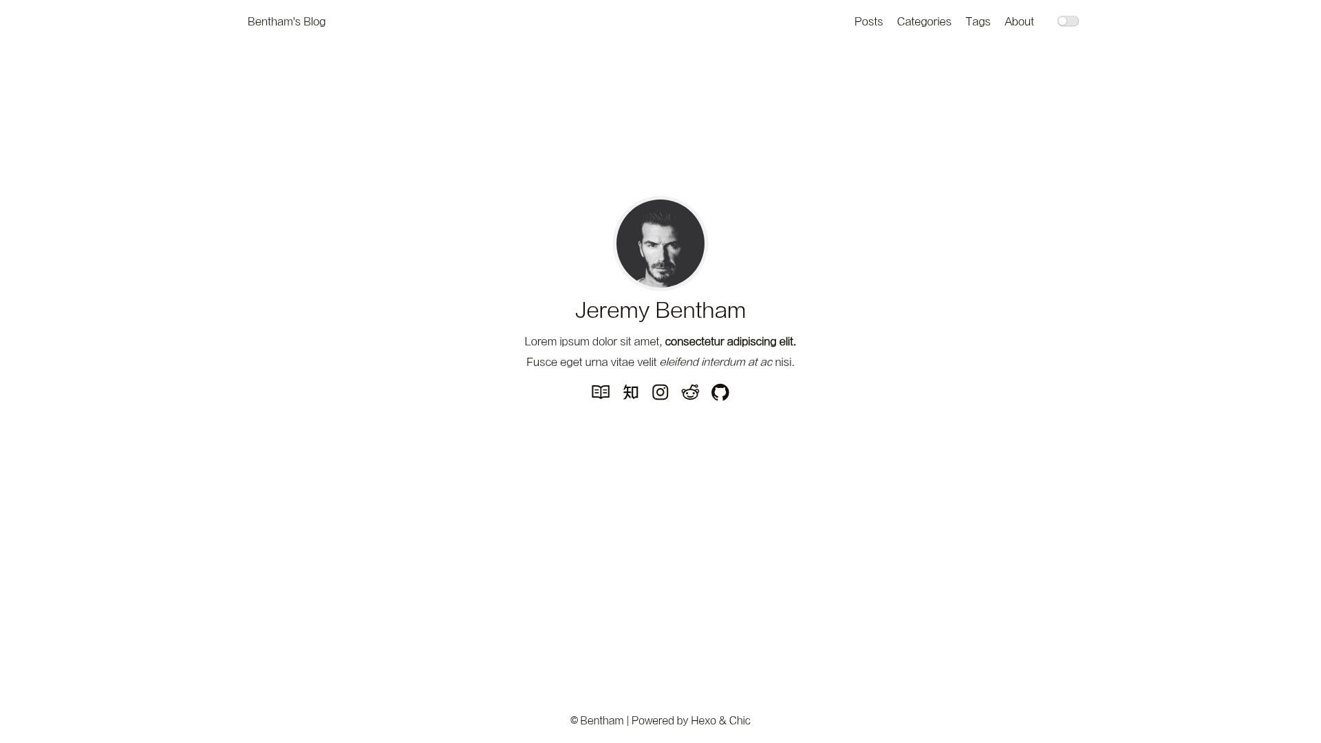 screenshot of Hexo Theme Chic on template0.com