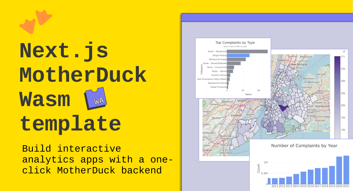 Next.js MotherDuck Wasm Analytics Quickstart preview