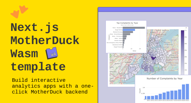 Image for Next.js MotherDuck Wasm Analytics Quickstart on template0.com
