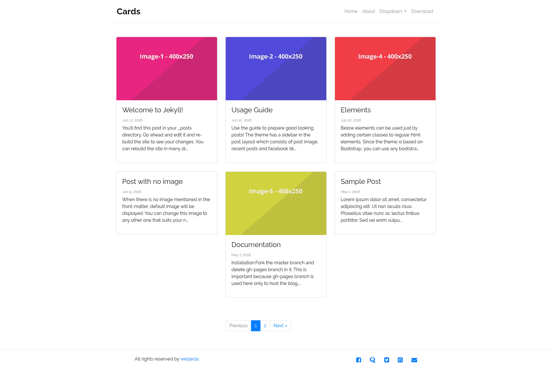 screenshot of Webjeda Cards on template0.com
