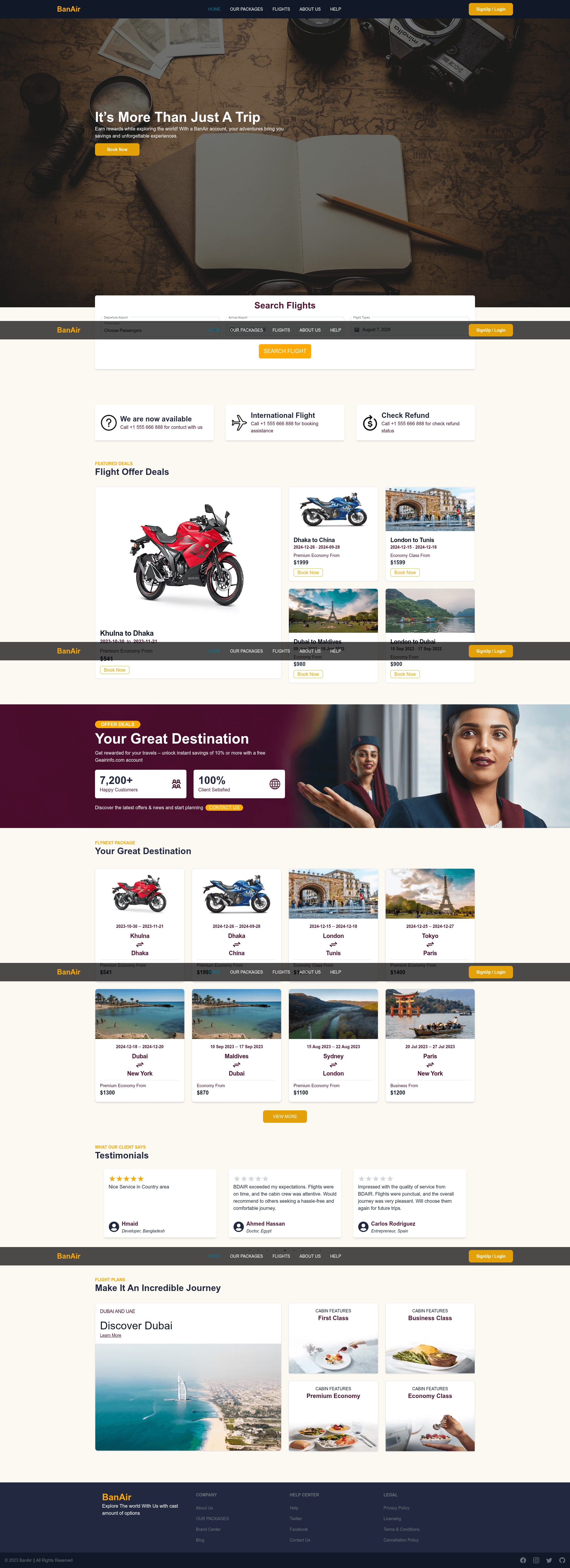screenshot of BanAir on template0.com