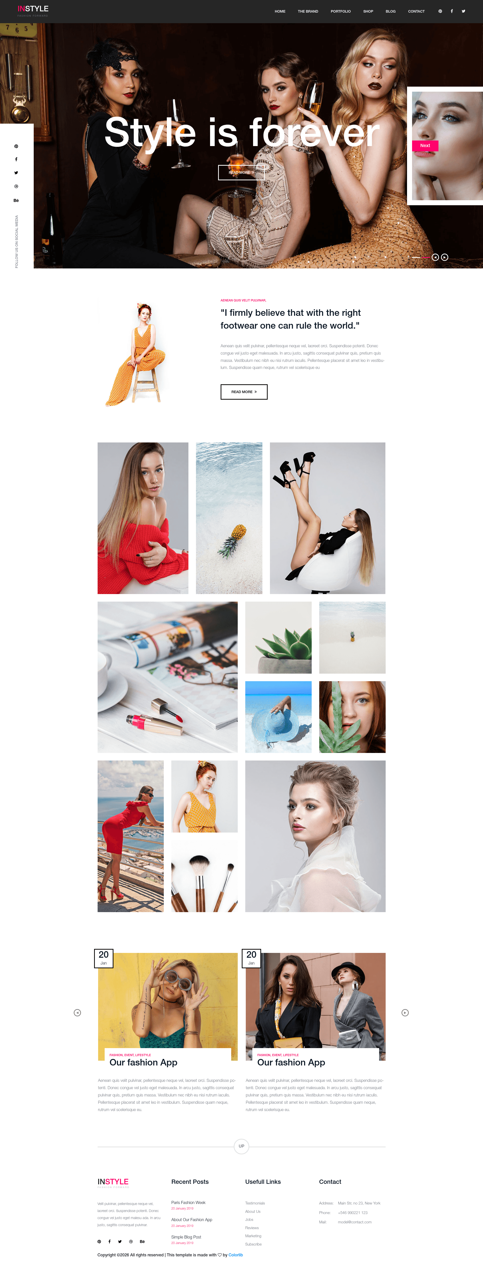 screenshot of Instylr on template0.com