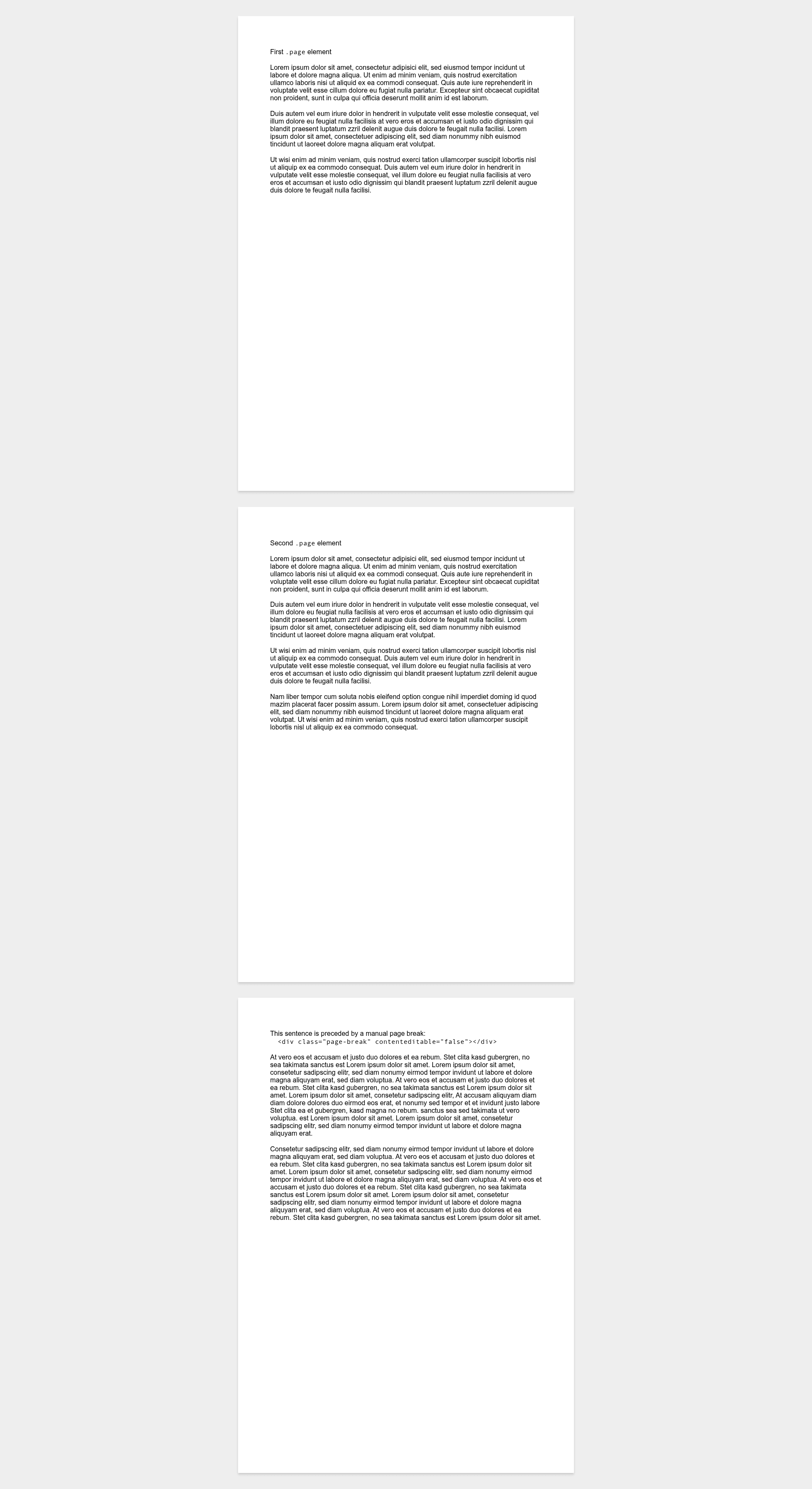 screenshot of HTML Sheets of Paper on template0.com
