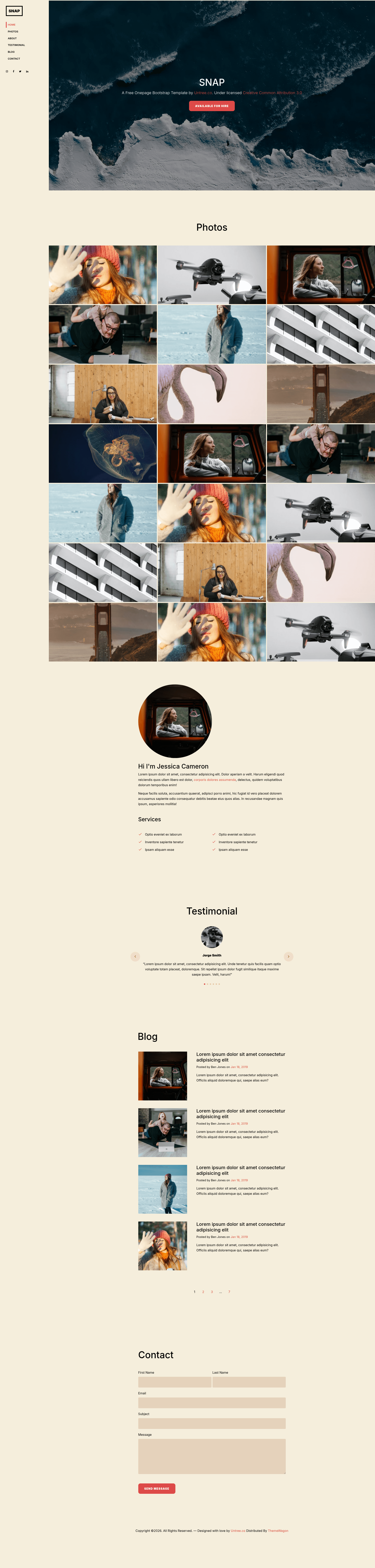 screenshot of Snap on template0.com