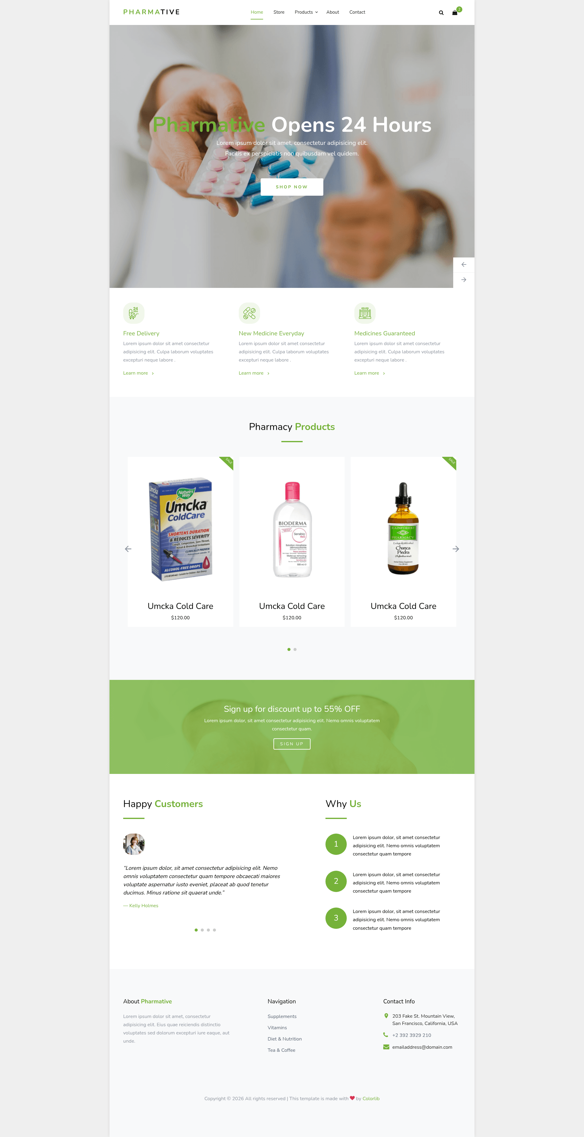 screenshot of Pharmative on template0.com