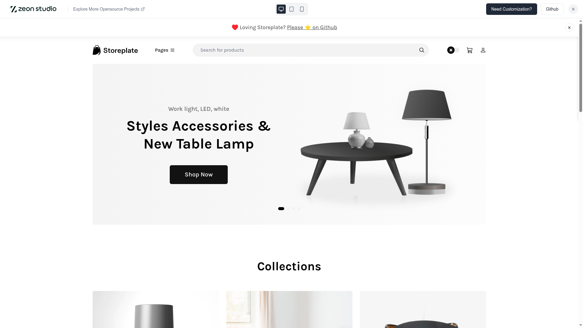 screenshot of Storeplate on template0.com
