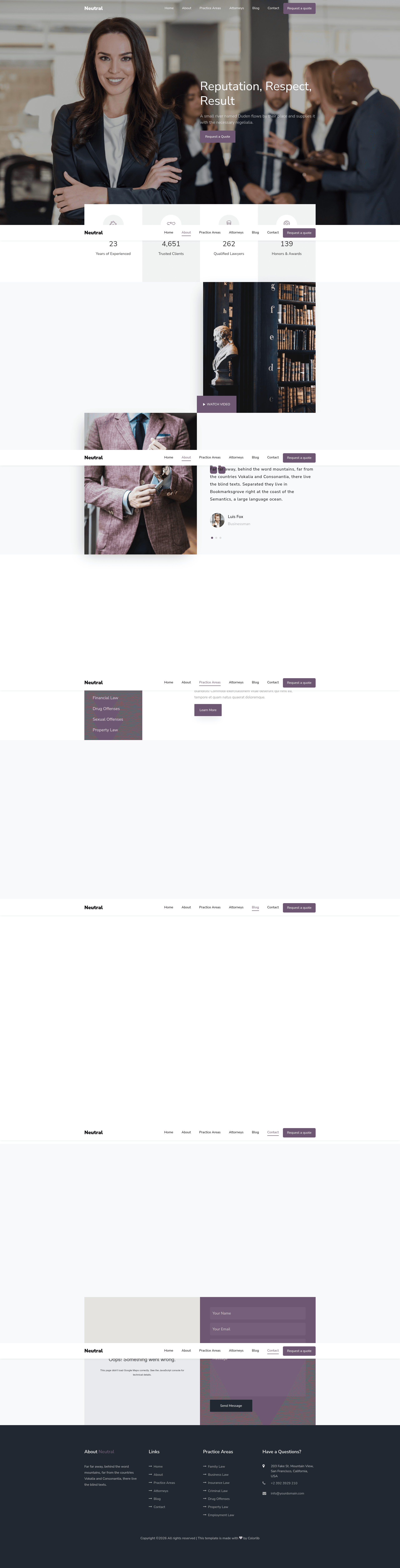 screenshot of Neutral – Free Bootstrap 4 HTML5 Business Website Template on template0.com