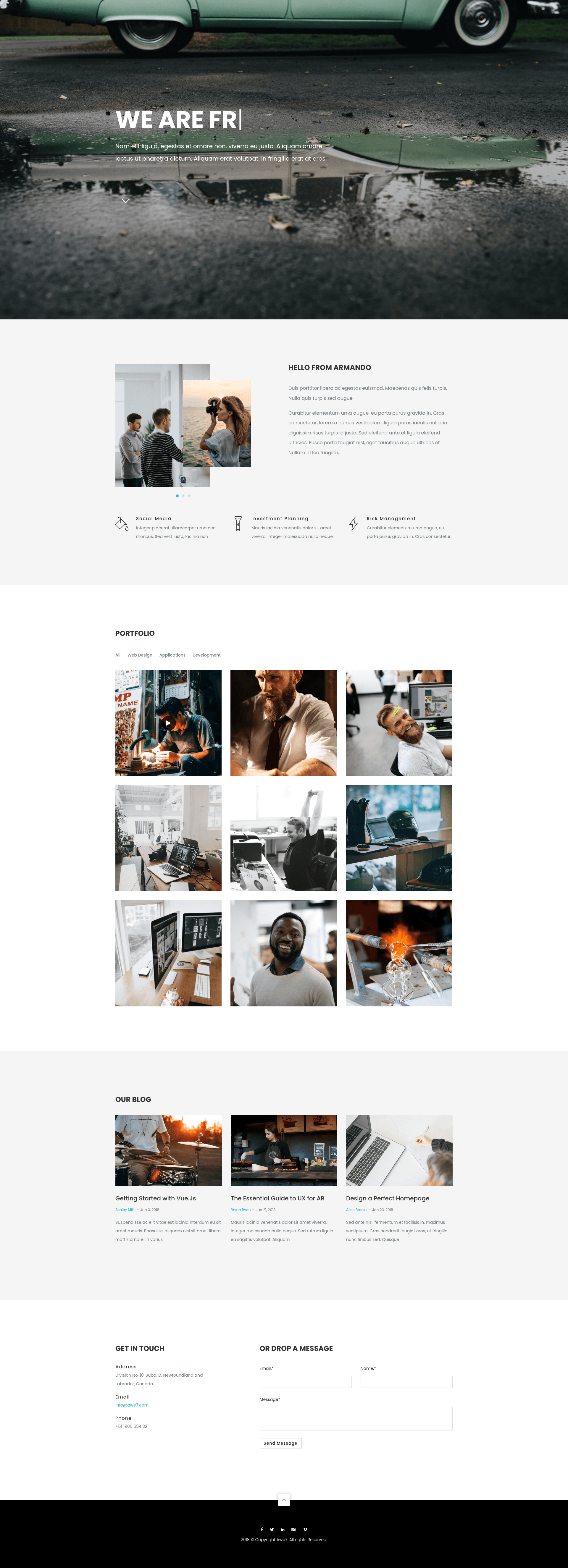 screenshot of Armando on template0.com