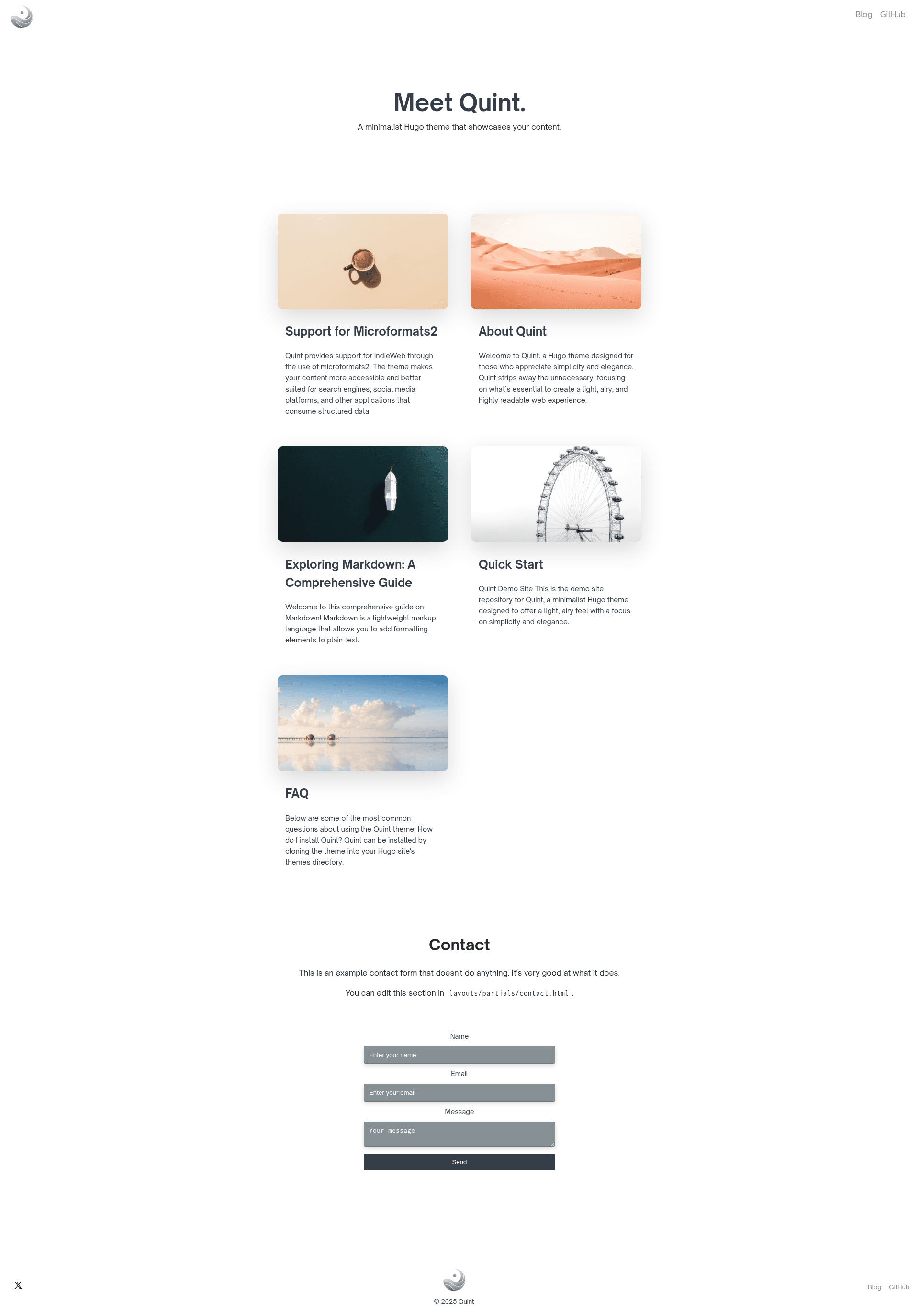 screenshot of Quint on template0.com
