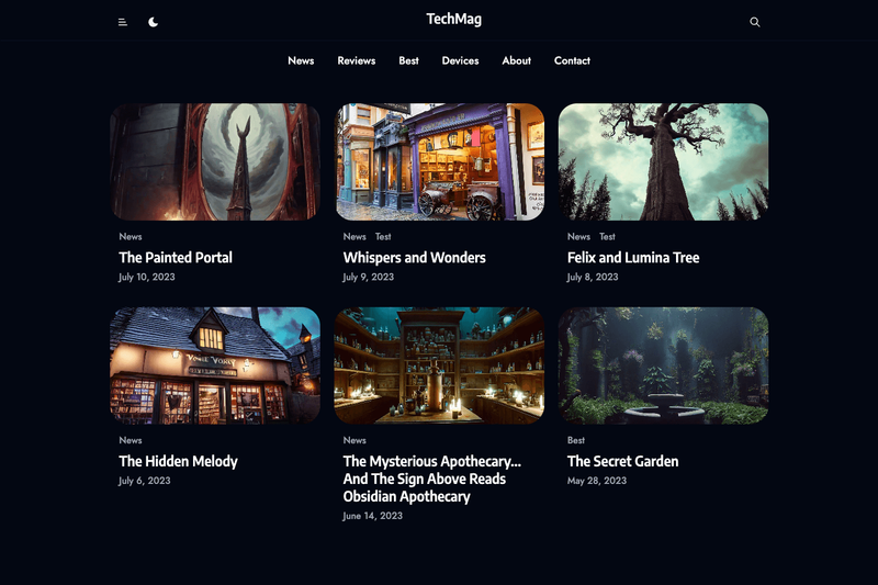 Image for Next.js Magazine Template on template0.com