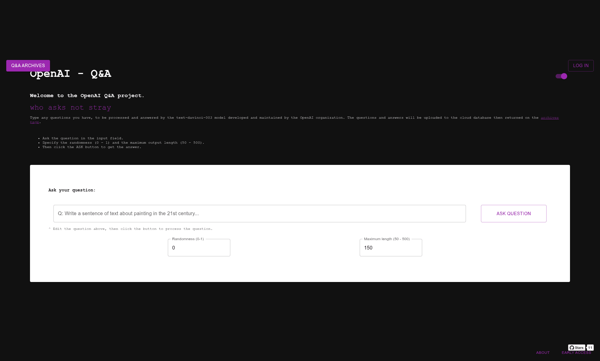 screenshot of Gatsby-OpenAI-Firebase-starter on template0.com