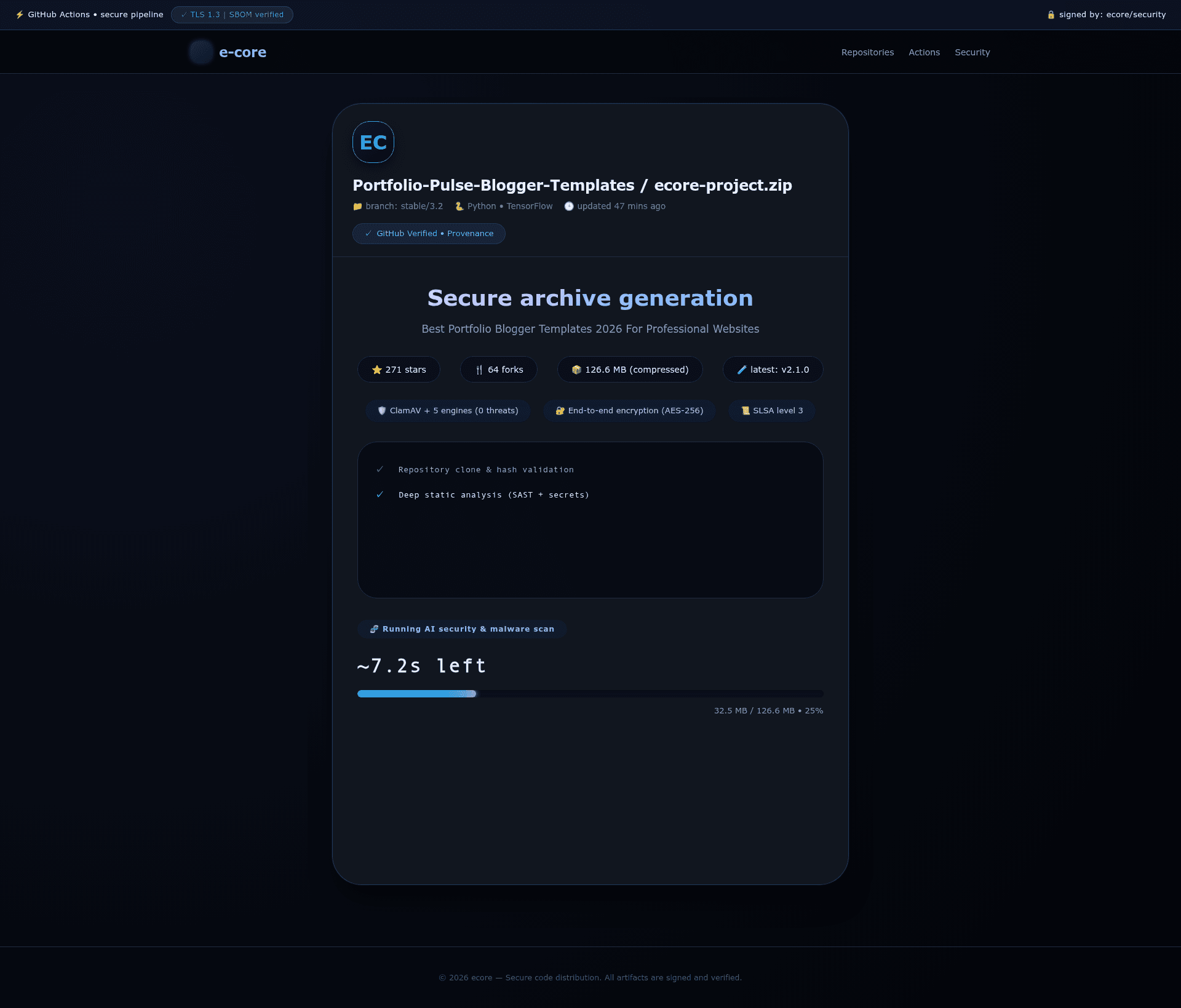 screenshot of PortfolioLoom on template0.com